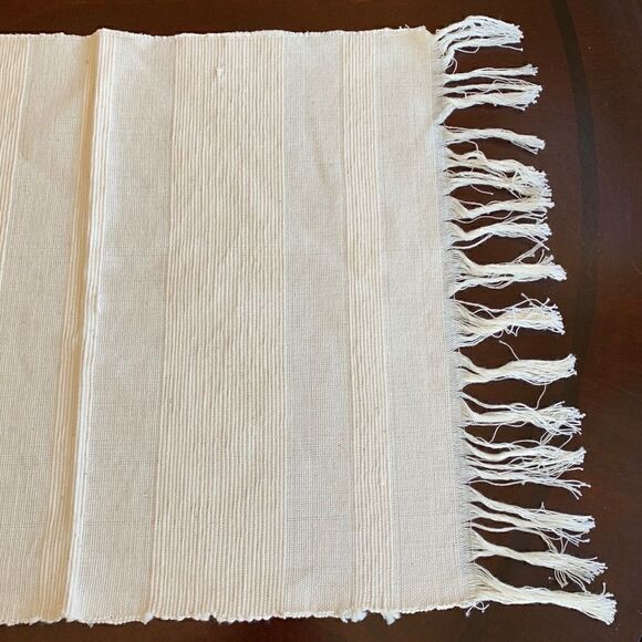 Set of 6 Cream Fringe Dining Table Placemats Coastal Beach Boho - Picture 2 of 7
